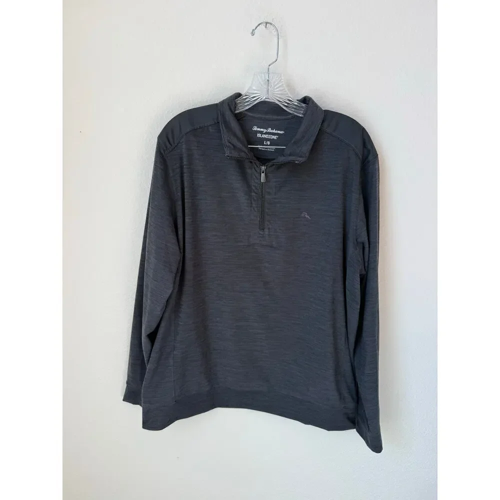 Tommy Bahama Islandzone Quarter Zip Gray Size Large